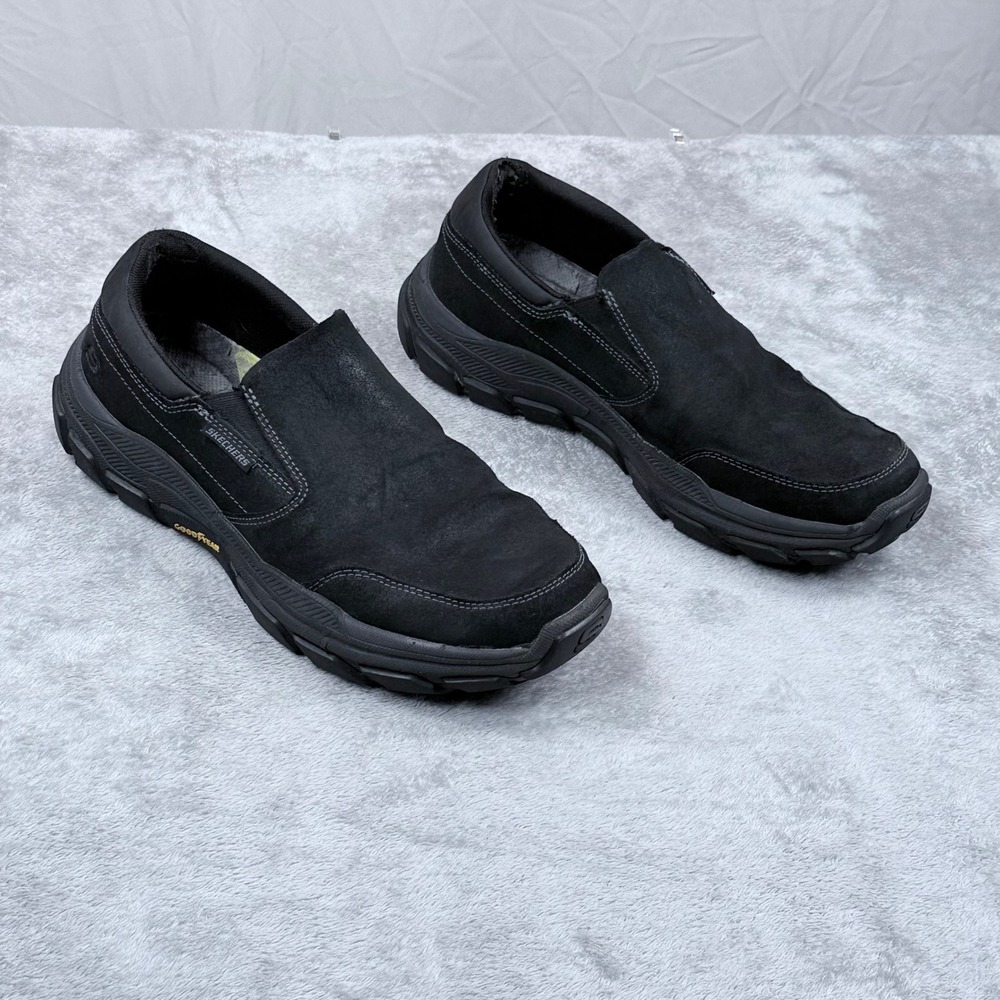 Skechers Respected Calum Goodyear Shoes Mens 10.5 Black Slip On Relaxed Fit - Picture 2 of 10